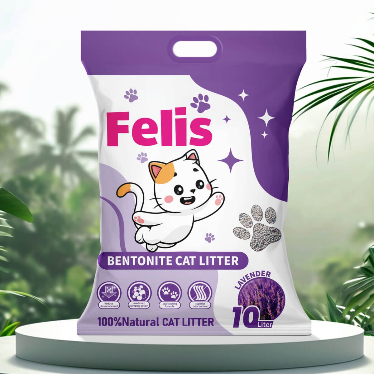 Lavender Cat Litter 10L 8kg Felis bentonite cat litter - Image 1