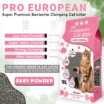 PRO EUROPEAN BABY POWDER SUPER PREMIUM SODIUM BENTONITE CAT LITTER 10L