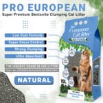 PRO EUROPEAN NATURAL SUPER PREMIUM SODIUM BENTONITE CAT LITTER 10L