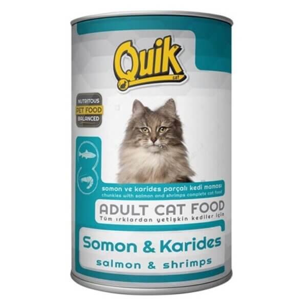 Quik Canned Food for Adult Cats – Salmon & Shrimps (415g)