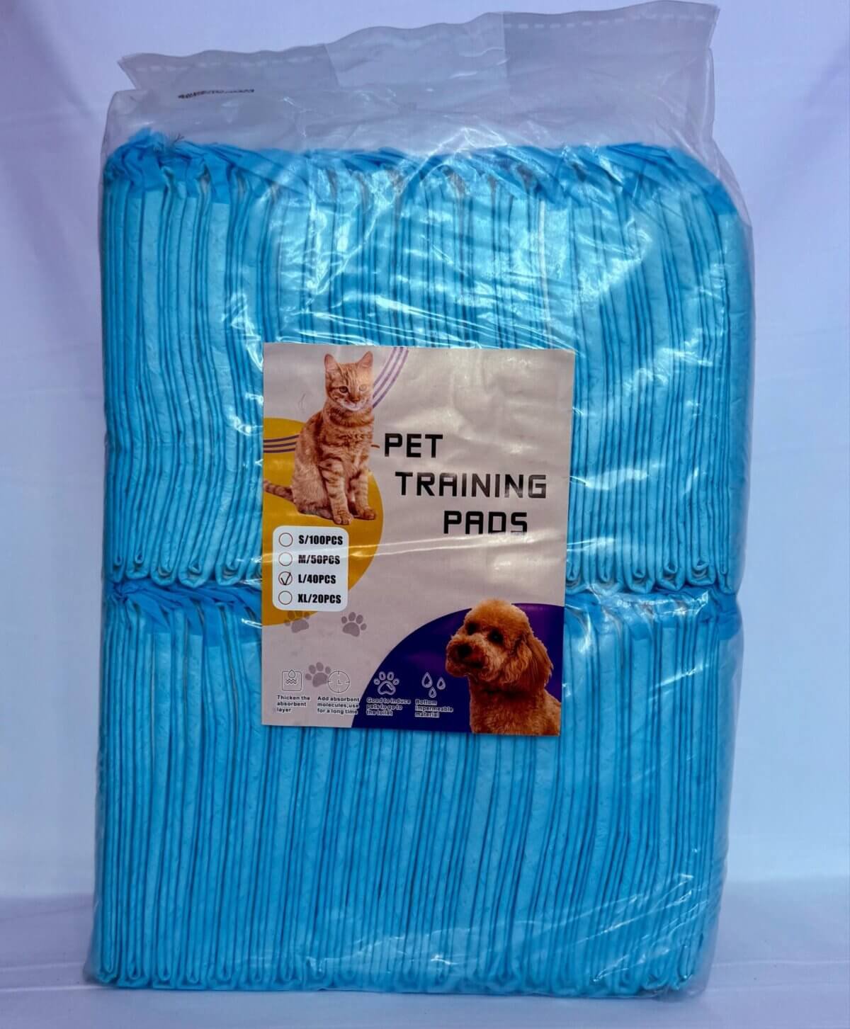 Training Pads for Cats & Dogs – 40pcs (L Size: 60x60cm) - Image 2