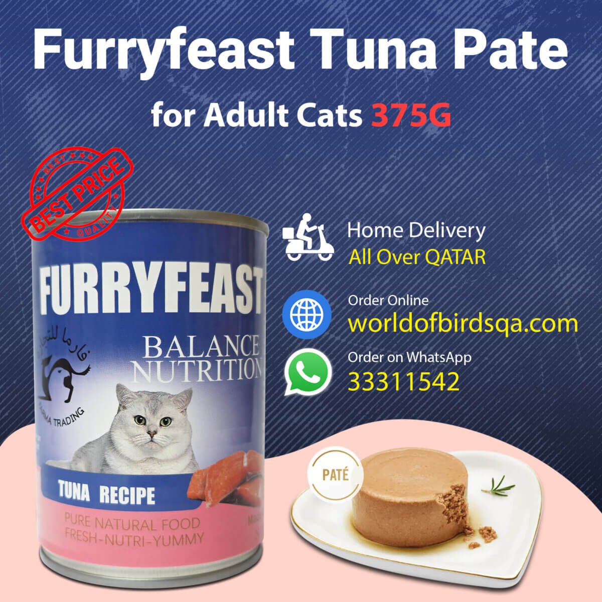 Furryfeast Tuna Pate For Adult Cats 375g - Image 1