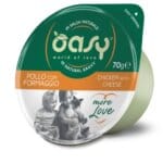 Oasy MORE LOVE Chicken with Cheese green cup Cat Food – 70g | Best for Adult Cats