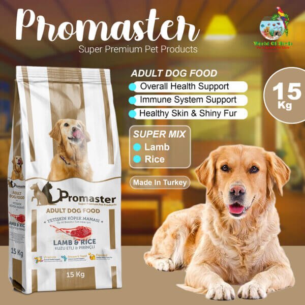 ProMaster Adult Dog Food: Super Premium Lamb & Rice 15kg for Overall Health