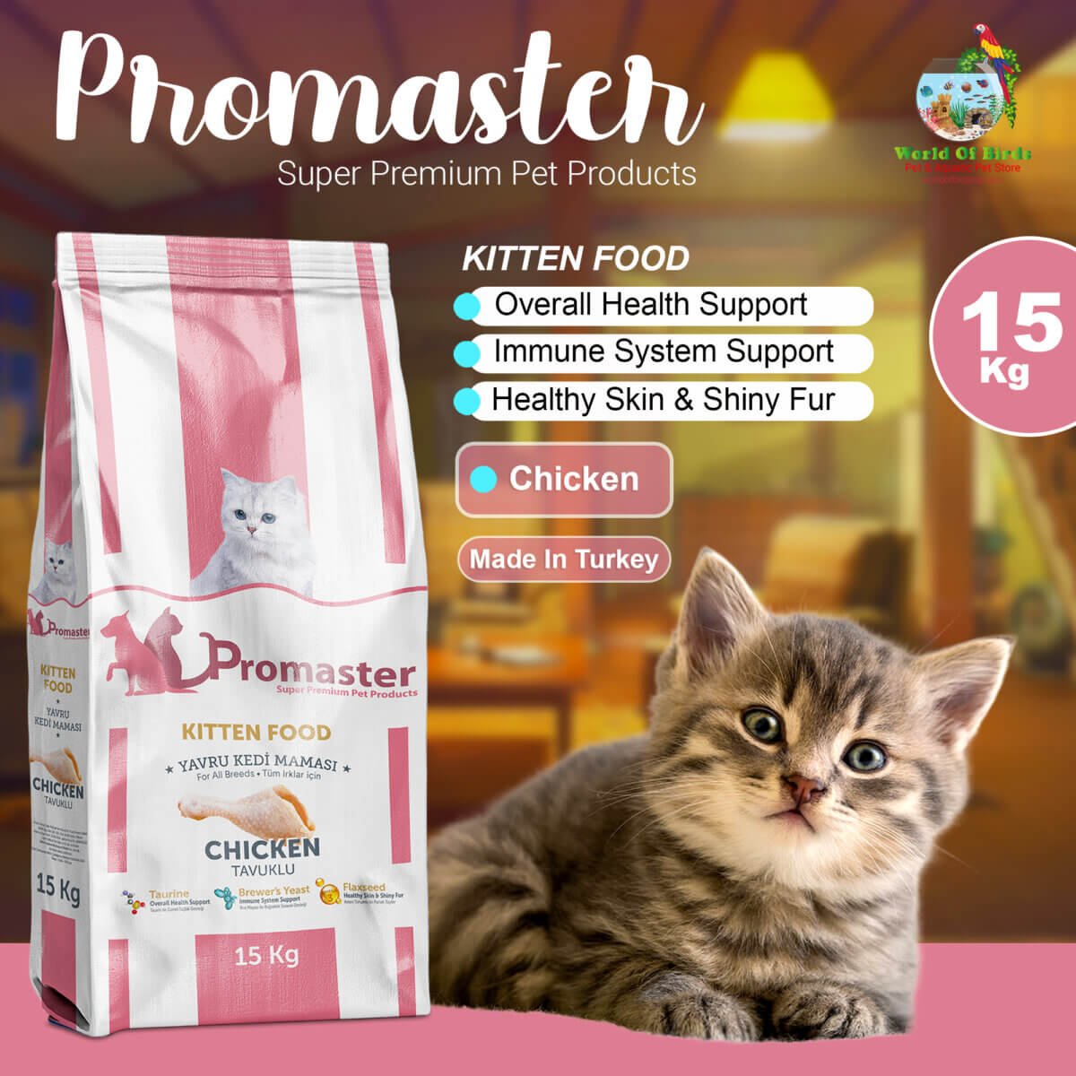 ProMaster Kitten Food Super Premium Chicken 15kg - Image 1