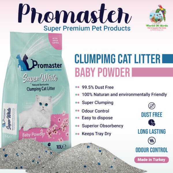 Promaster Baby Powder Super White Clumping Cat Litter (10L)