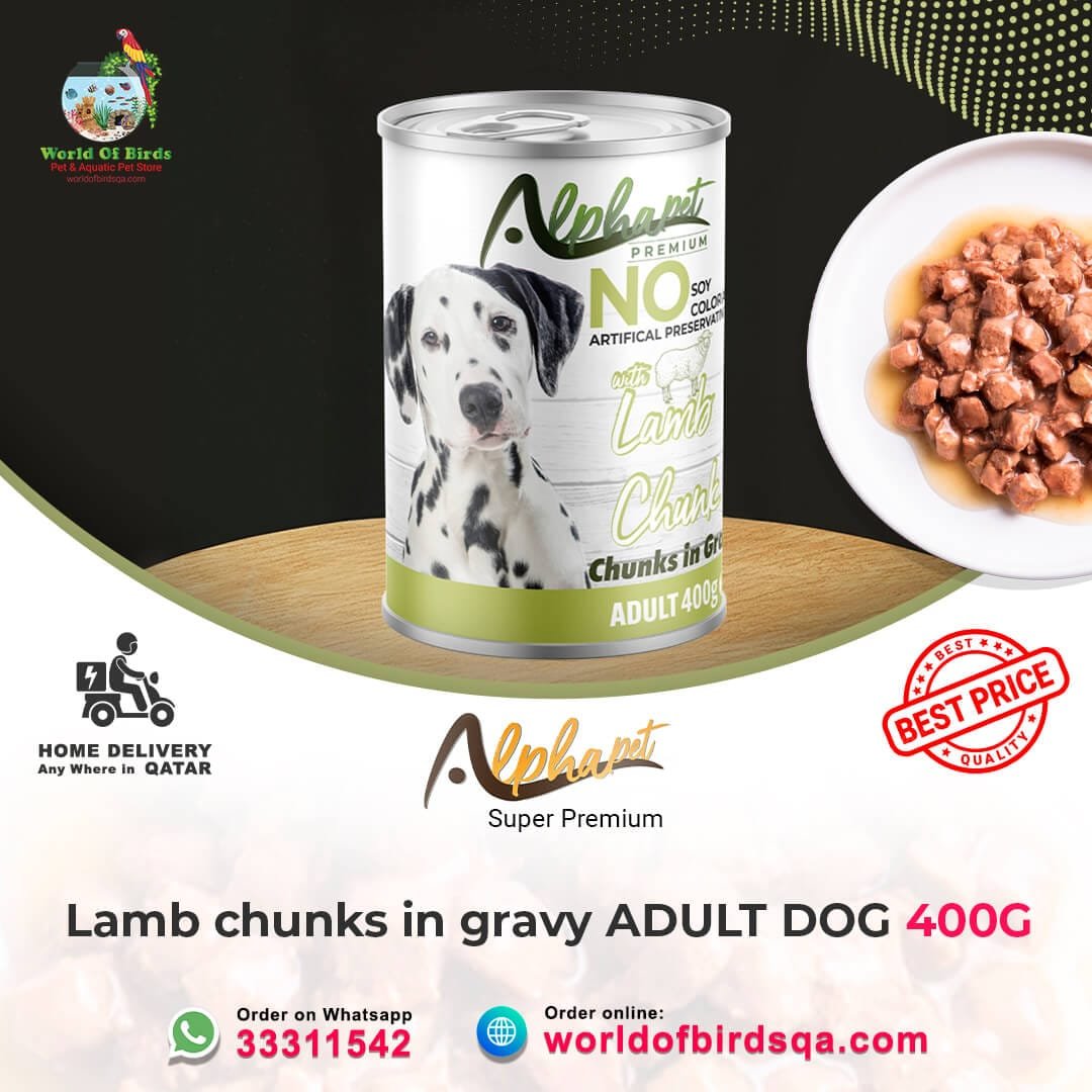 20 ALPHA PET ADULT DOG LAMB IN GRVY 400G Alpha Pet Premium Adult Dog with Lamb in Gravy – 400g Canned Wet Dog Food | Nutritious Meal from Turkey - Image 1