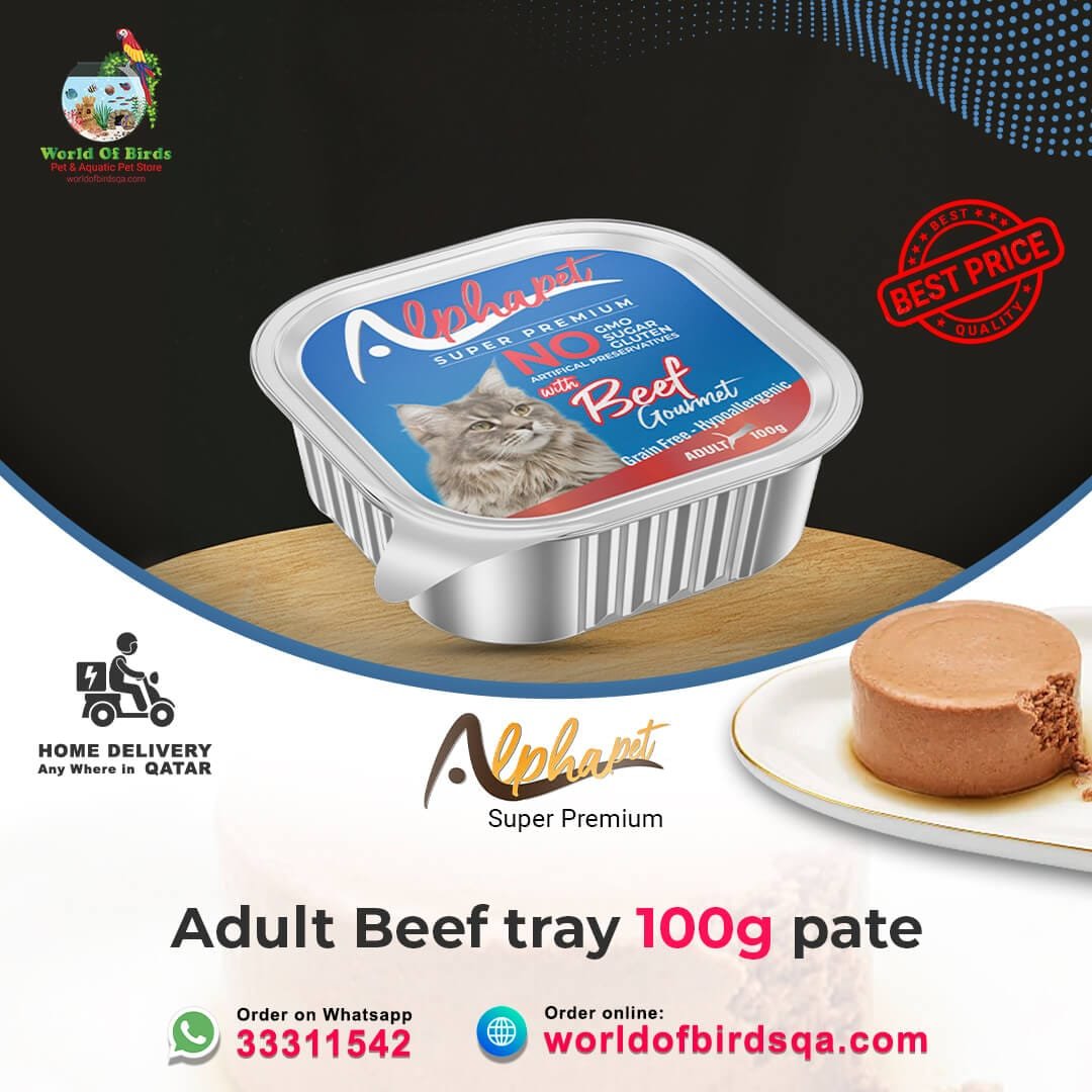 28 Alpha Pet Super Premium Beef Pâté – 100g Aluminium Tray Wet Food for Adult Cats | High-Protein Meal from Turkey - Image 1