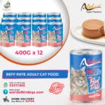 Alpha Pet Super Premium Adult Cat Beef – 400g Pâté Wet Cat Food (Pack of 12) | Protein-Rich Nutrition from Turkey