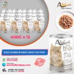 Alpha Pet Premium Cat with Duck Chunk in Gravy – 400g Wet Cat Food (Pack of 12) | Nutritious Meal from Turkey