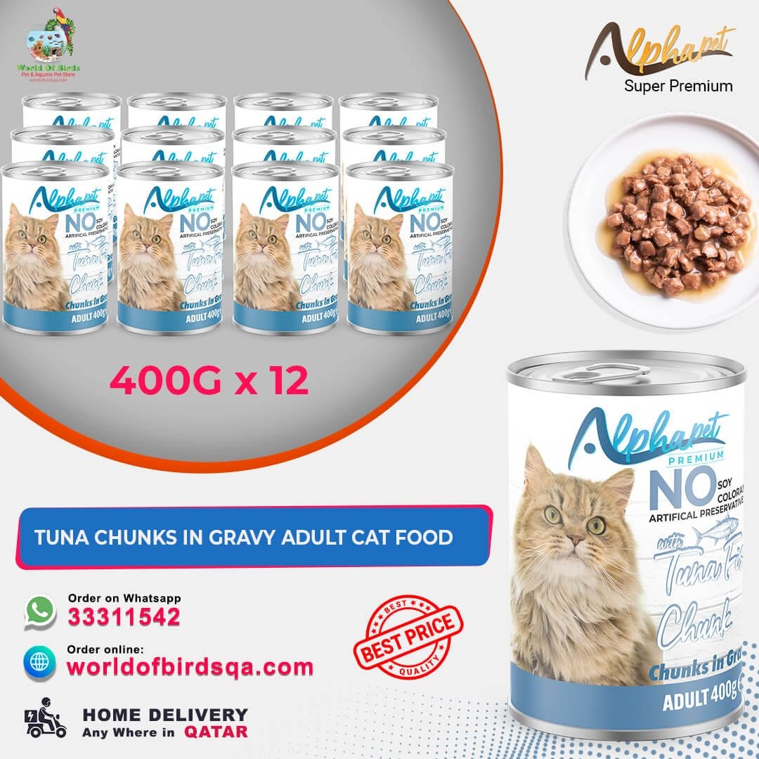 39 ALPHA PET CAT WITH TUNA & ANCHOVY GRAVY 400 GR x12 Alpha Pet Premium Cat with Tuna Chunk in Gravy – 400g Wet Cat Food (Pack of 12) | Protein & Omega-3 Rich Meal from Turkey - Image 1