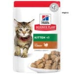 Hill’s Science Plan Tender Chunks in Gravy Kitten Turkey – 85g x12 Pouches | Wet Food for Healthy Kitten Growth