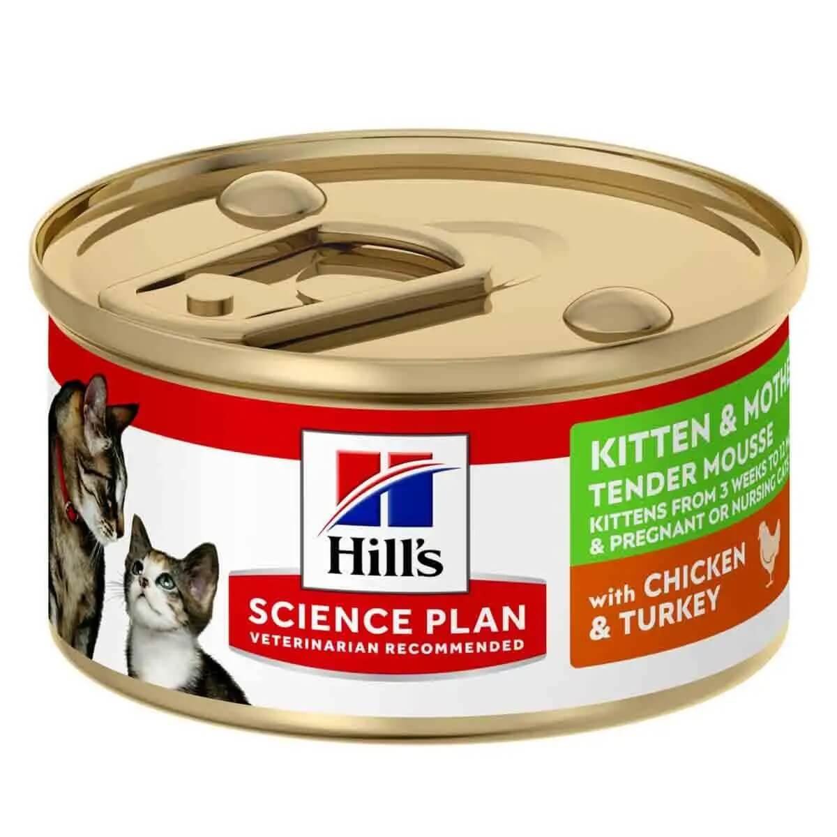 608528 Hill's Science Plan Kitten and Mother Tender Mousse Wet Cat Food Chicken and Turkey 85g Hill’s Science Plan Kitten & Mother Tender Mousse Chicken & Turkey – 85g x24 Cans | Gentle Nutrition for Kittens & Nursing Cats - Image 2