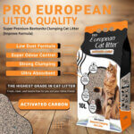 Pro European Activated Carbon Bentonite Clumping Cat Litter 10L – Low Dust & Extra Odour Control | Made in China