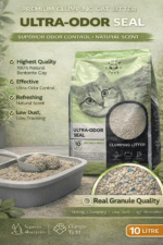 Volk Pets Ultra Odor Seal Natural Bentonite Cat Litter 10L – Strong Clumping, Low Dust | Made in China
