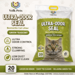 Volk Pets Ultra Odor Seal Green Tea Scent Cat Litter 20L – Strong Clumping, Low Dust