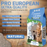 Pro European Natural Bentonite Clumping Cat Litter 10L – Low Dust, Strong Clumping & Odour Control