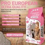 Pro European Baby Powder Bentonite Clumping Cat Litter 10L – Low Dust & Strong Clumping | Made in China