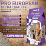 Pro European Lavender Bentonite Clumping Cat Litter 10L – Low Dust & Strong Clumping | Made in China