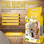 Pro European Lemon Bentonite Clumping Cat Litter 10L – Strong Clumping & Odour Control | Made in China
