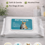 Pet Wipes 80pcs for Dogs & Cats – Alcohol Free, Soft & Gentle, Fragrance Free