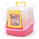 A39A Enclosed Cat Litter Box 51.5 × 40 × 38.5cm – Covered Cat Toilet with Handle