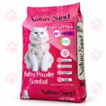 Nature Sand Baby Powder Cat Litter 20L – Super White Bentonite, 99.9% Dust Free | 16.8kg