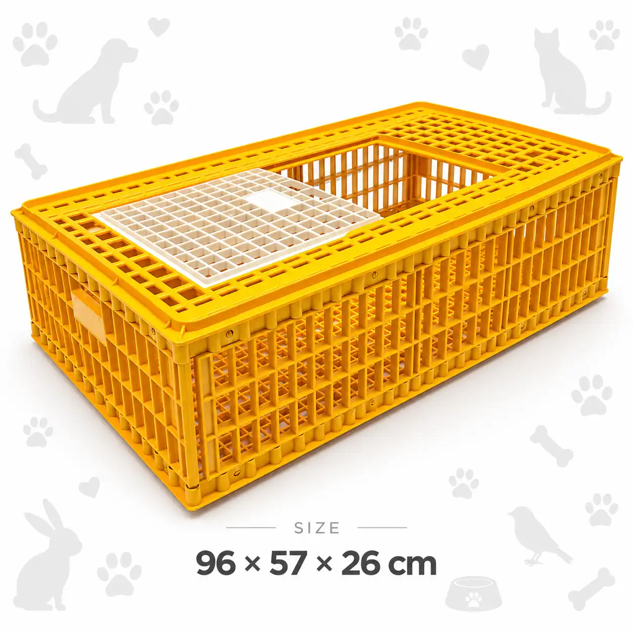 poultry transport crate 96*57*27cm _result Poultry Transport Crate 96 × 57 × 26cm – Ventilated Plastic Bird & Poultry Carrying Cage - Image 1