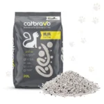 CatBravo Extra Activated Carbon Cat Litter 20L – White Bentonite, 99.9% Dust Free | Made in Turkey